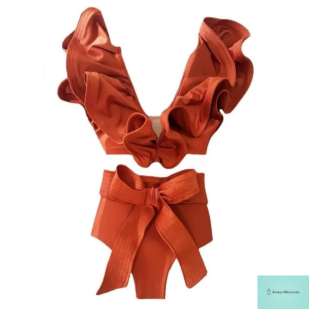 Floral Printed High Waist Bandage Bikini Set