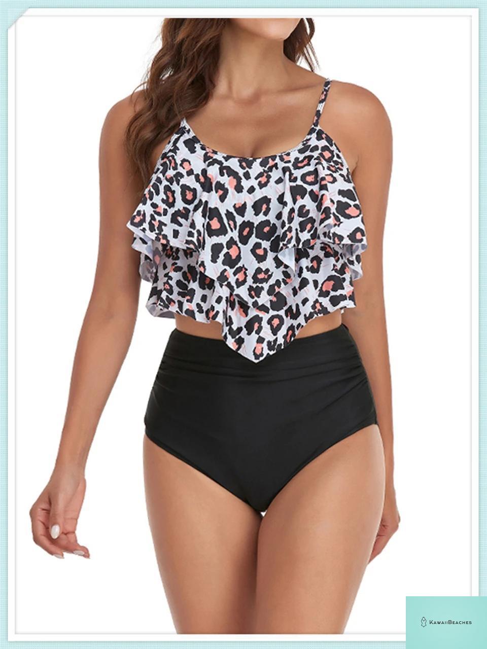 Ruffle Floral High Waist Bikini