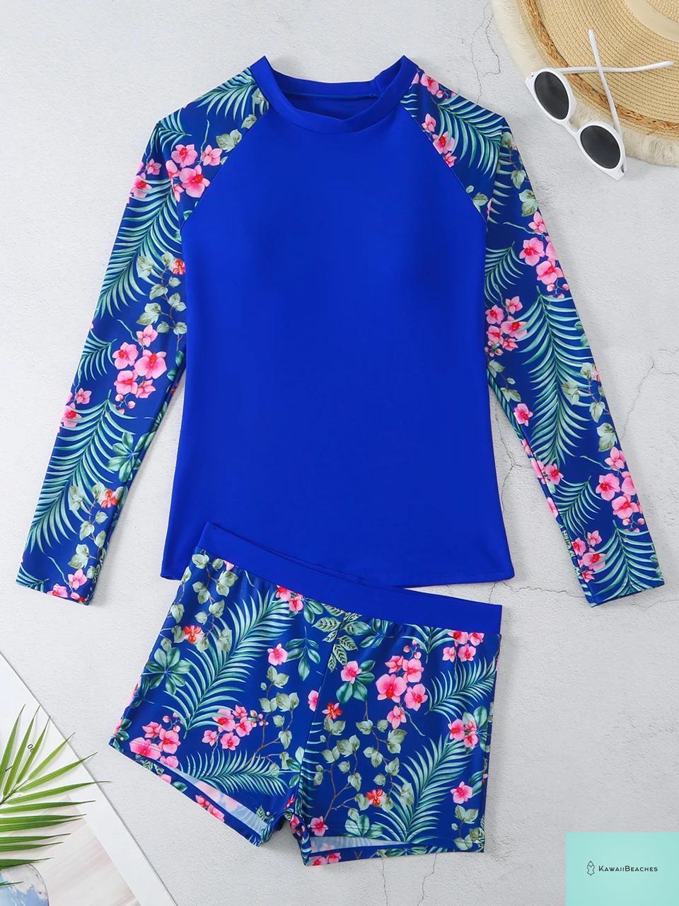Kawaii Beaches Long Sleeve Swimwear Set