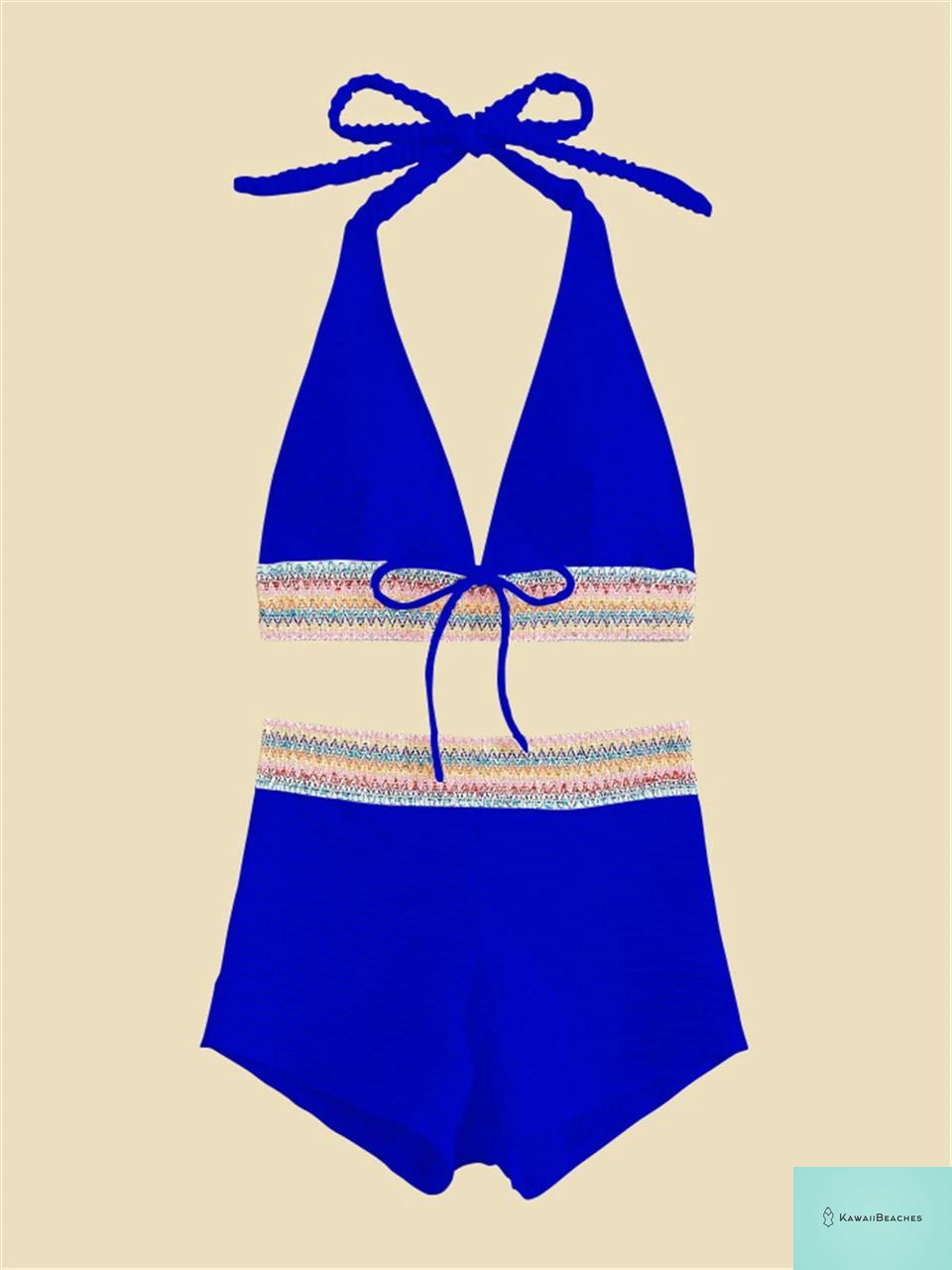 Stylish High Waist Halter Bikini Set
