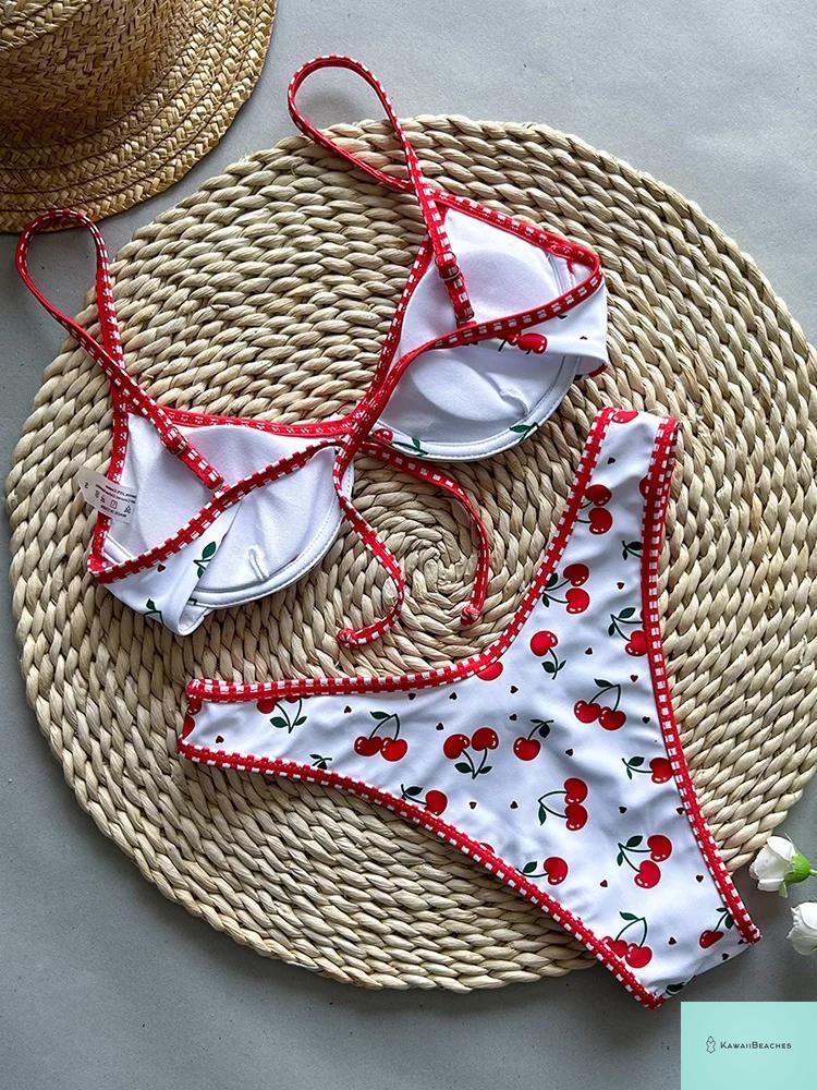 Kawaii Printed Push Up Bikini Set