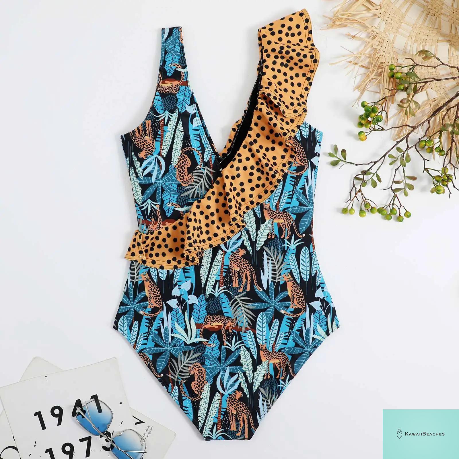 Floral Ruffle Push Up Bikini Set