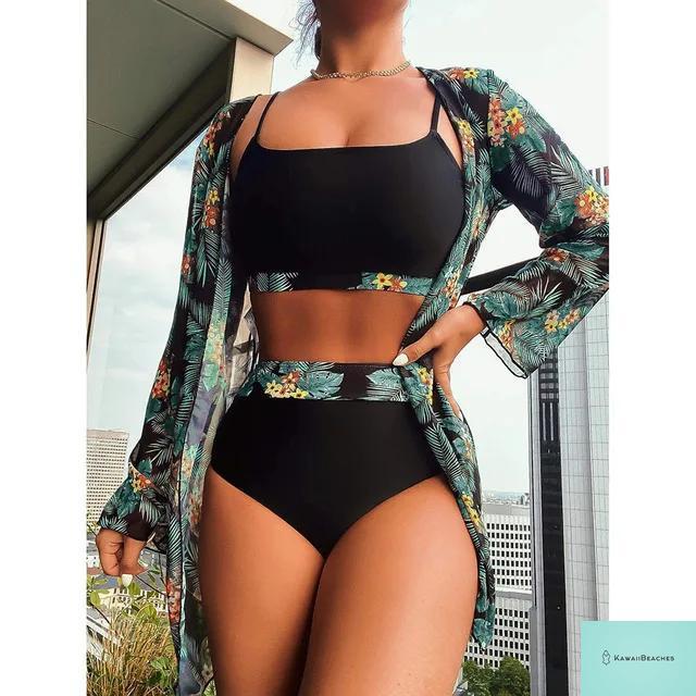 Womens 3 Piece Long Sleeve Swimsuit