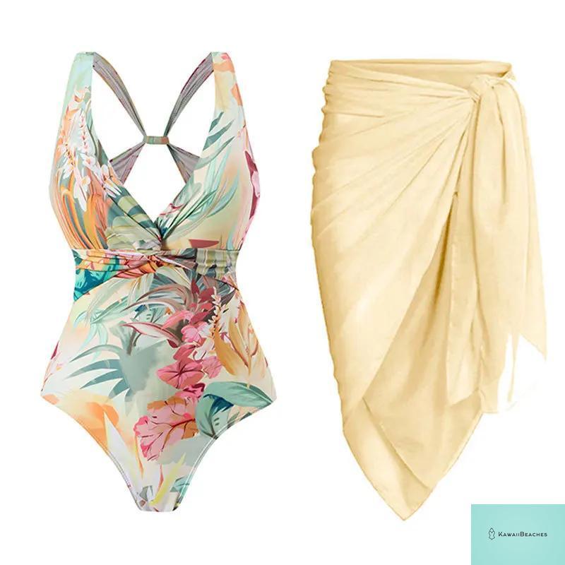 Floral Ruffle Push Up Bikini Set