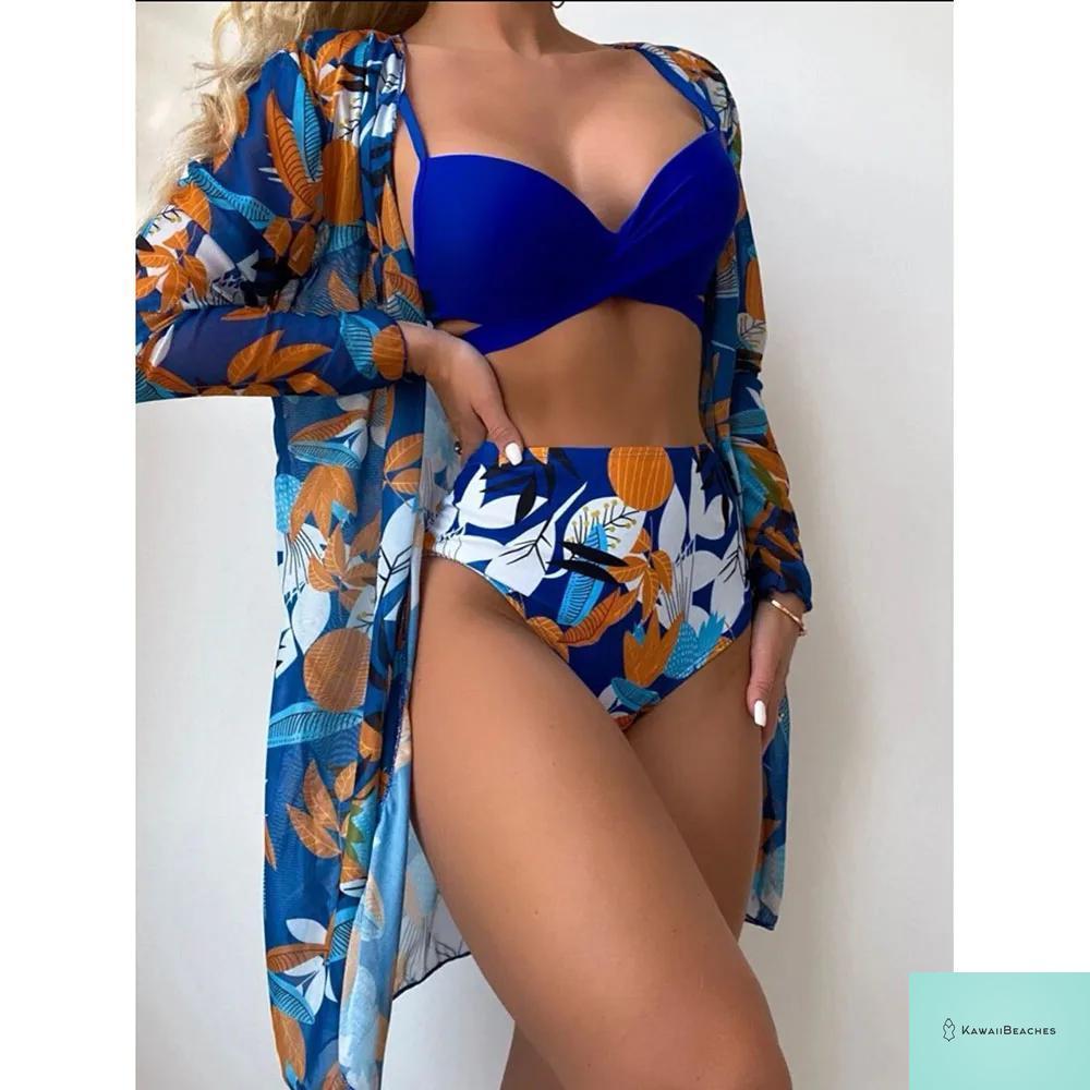 Womens 3 Piece Long Sleeve Swimsuit