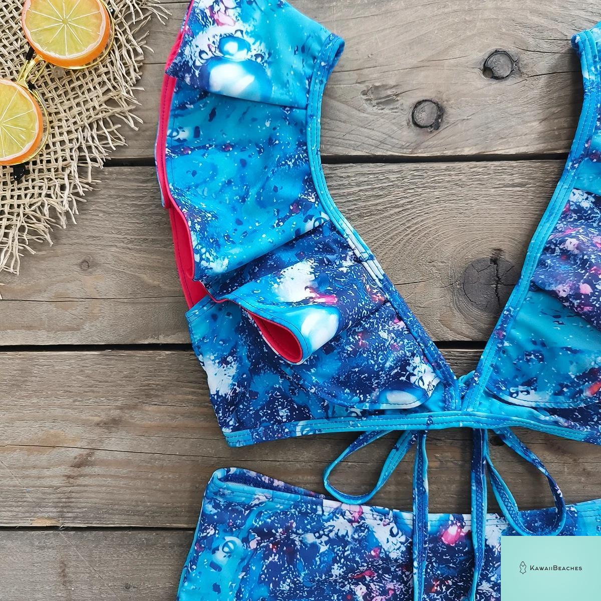 Floral Printed High Waist Bandage Bikini Set