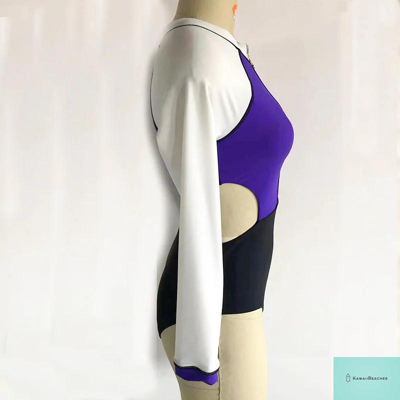 Kawaii Patchwork Long Sleeve Swimsuit