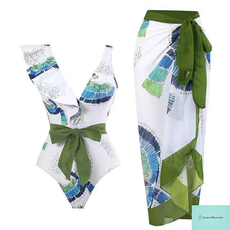 Floral Ruffle Push Up Bikini Set