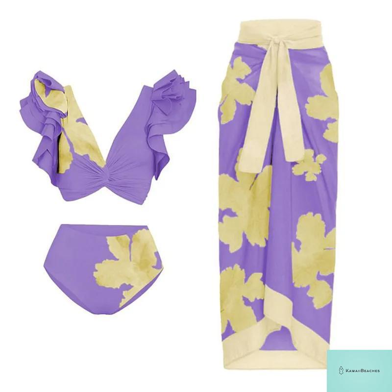 Floral Push Up Bikini Swimwear Set