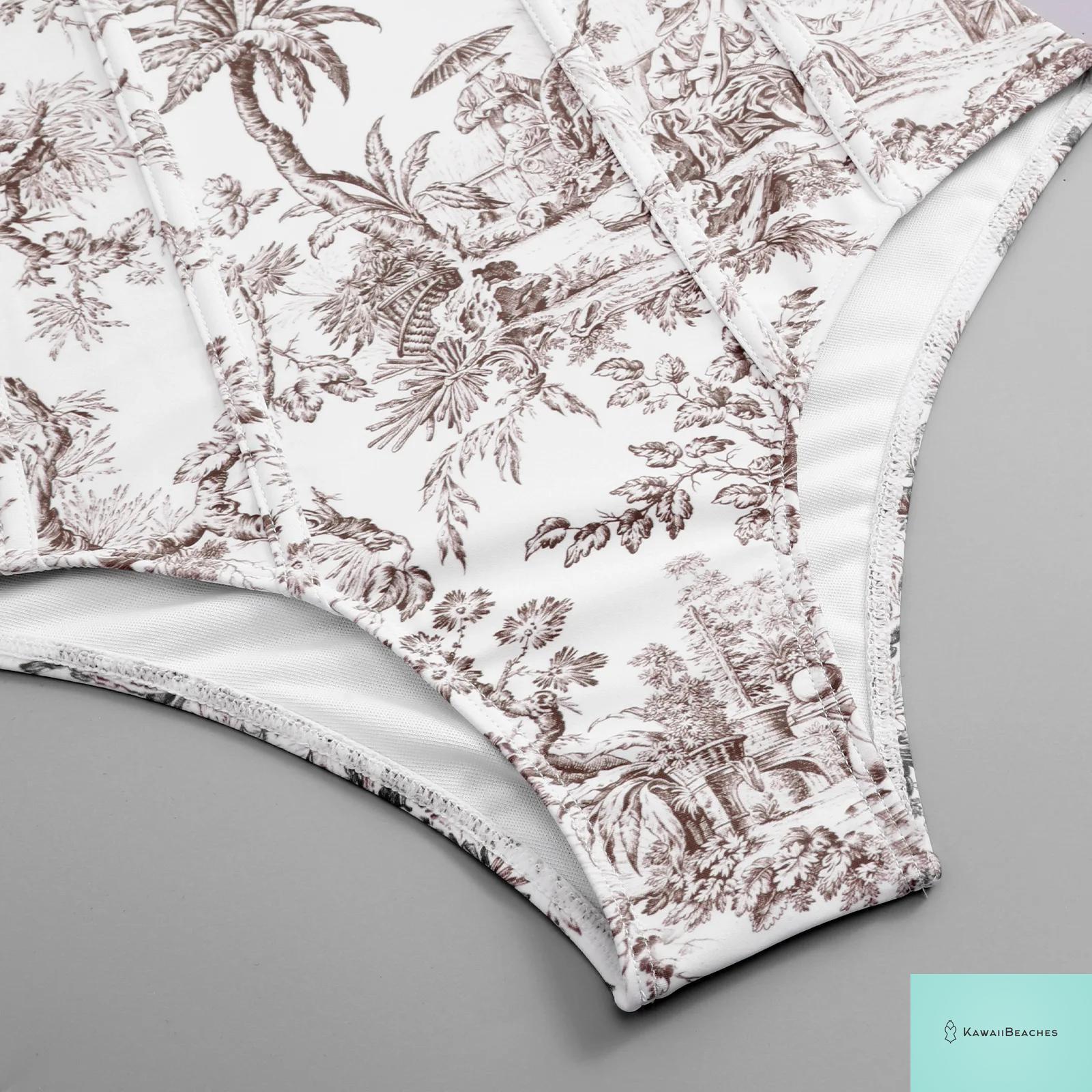 Floral Ruffle Push Up Bikini Set