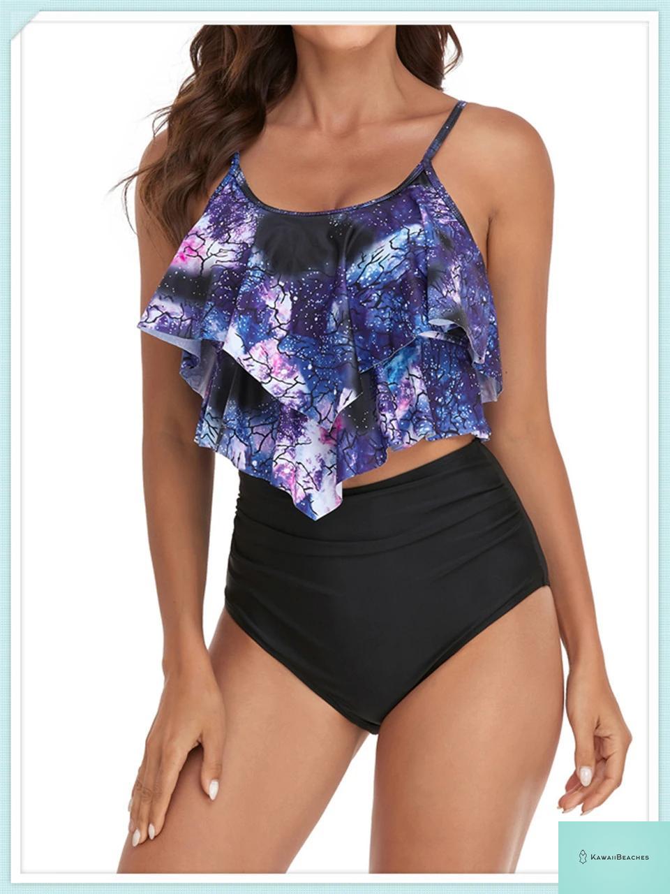 Ruffle Floral High Waist Bikini