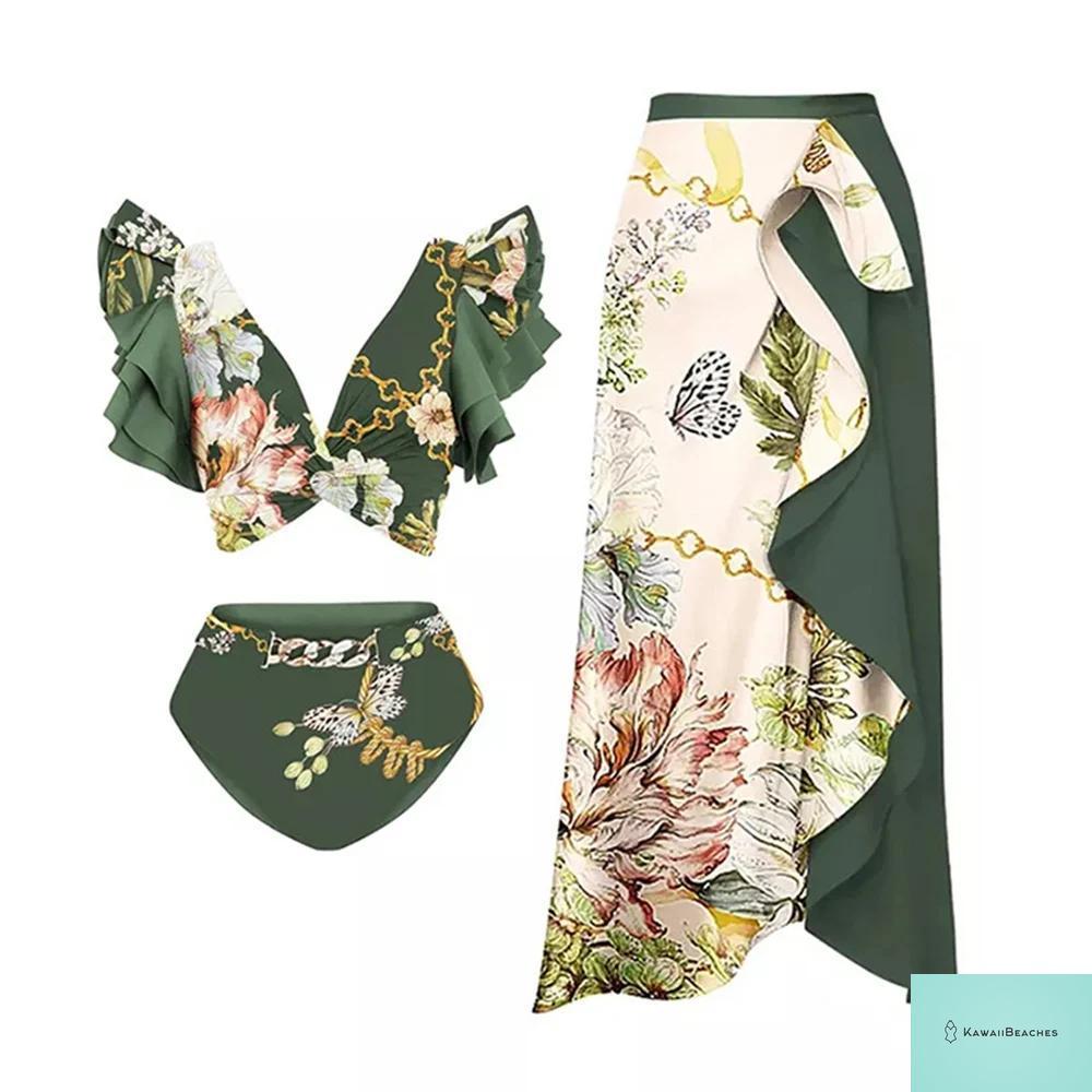 Floral Push Up Bikini Swimwear Set