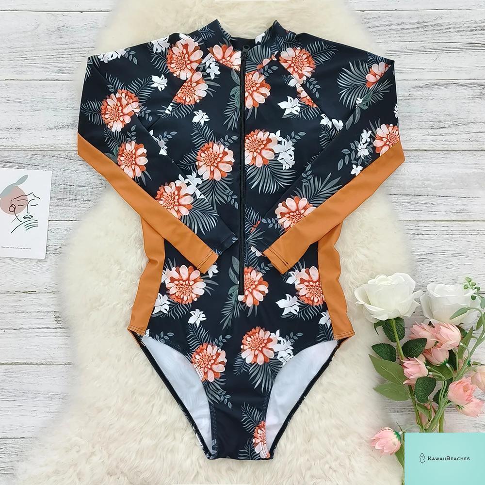 KawaiiBeaches Skeleton Long Sleeve Swimsuit