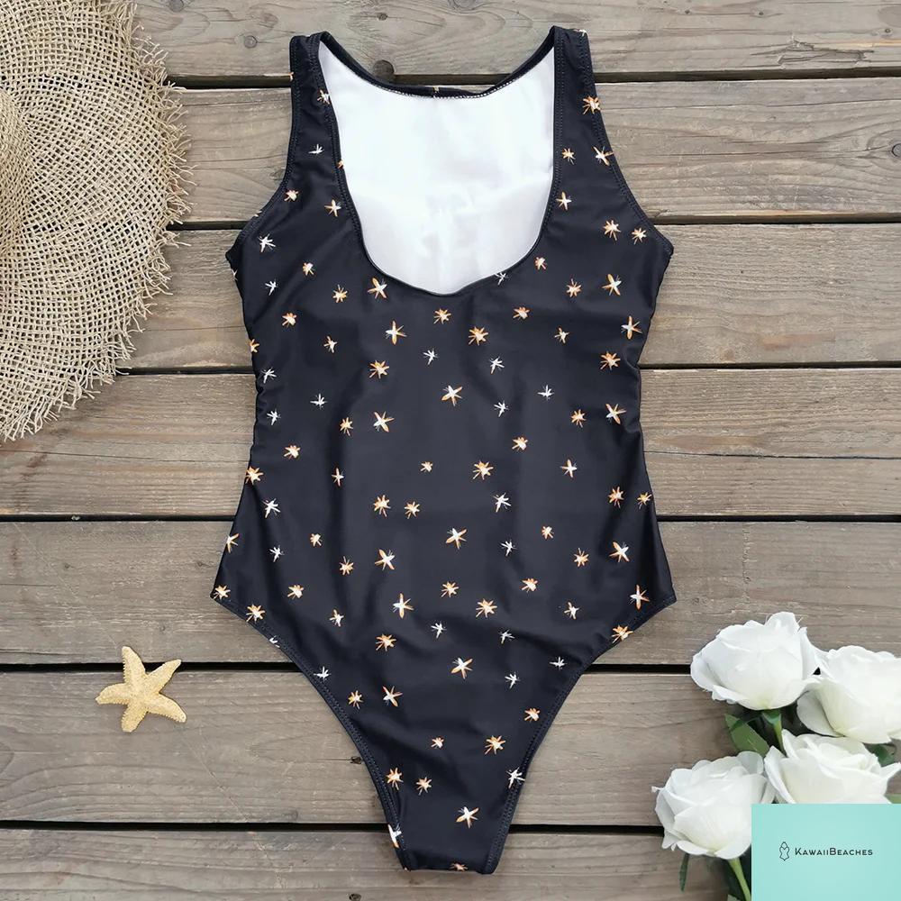 Striped Tropical Monokini Swimsuit for Women