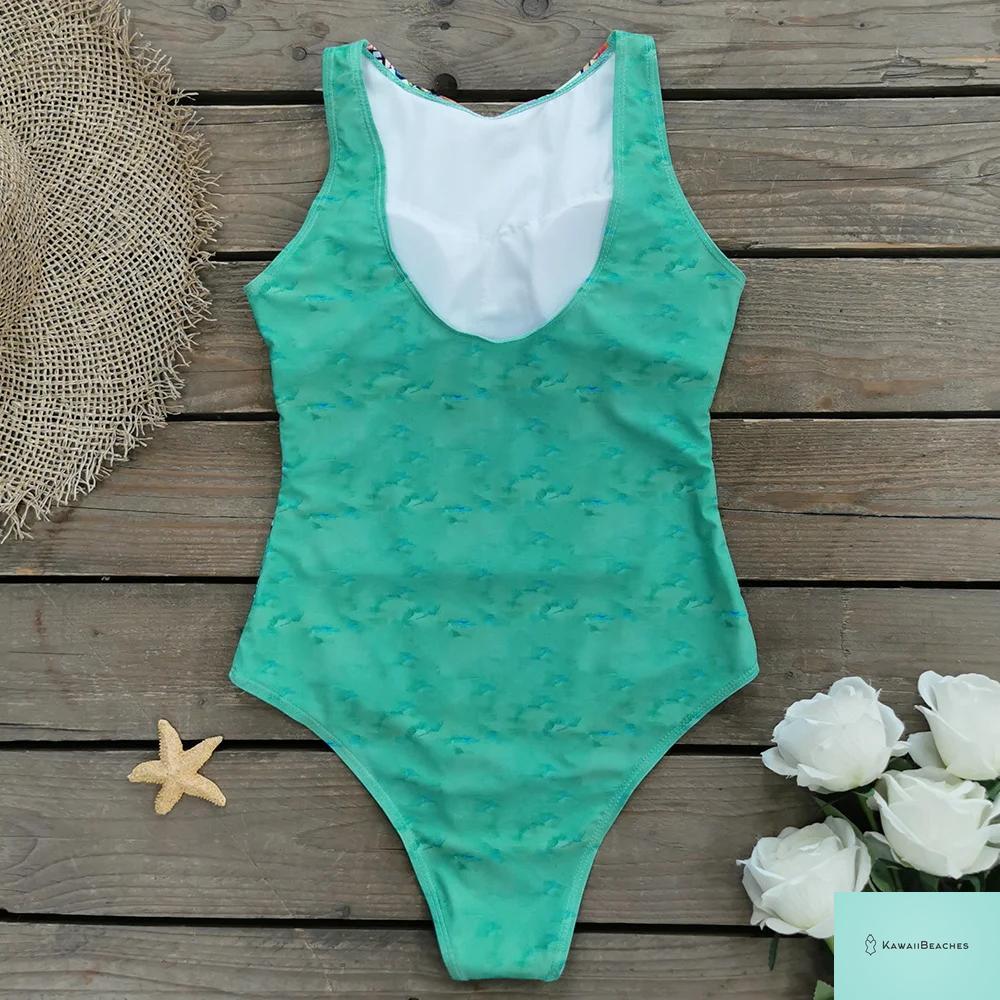 Striped Tropical Monokini Swimsuit for Women