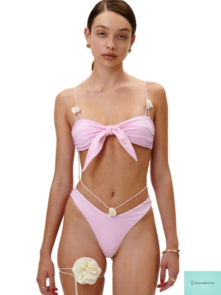Floral Bandage Bikini Swimwear Set