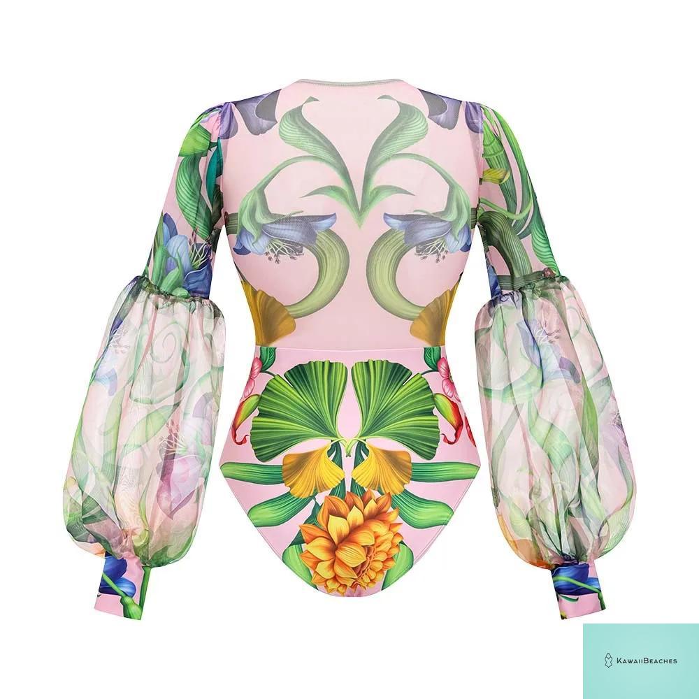 Womens Ruffle Deep V Swimsuit