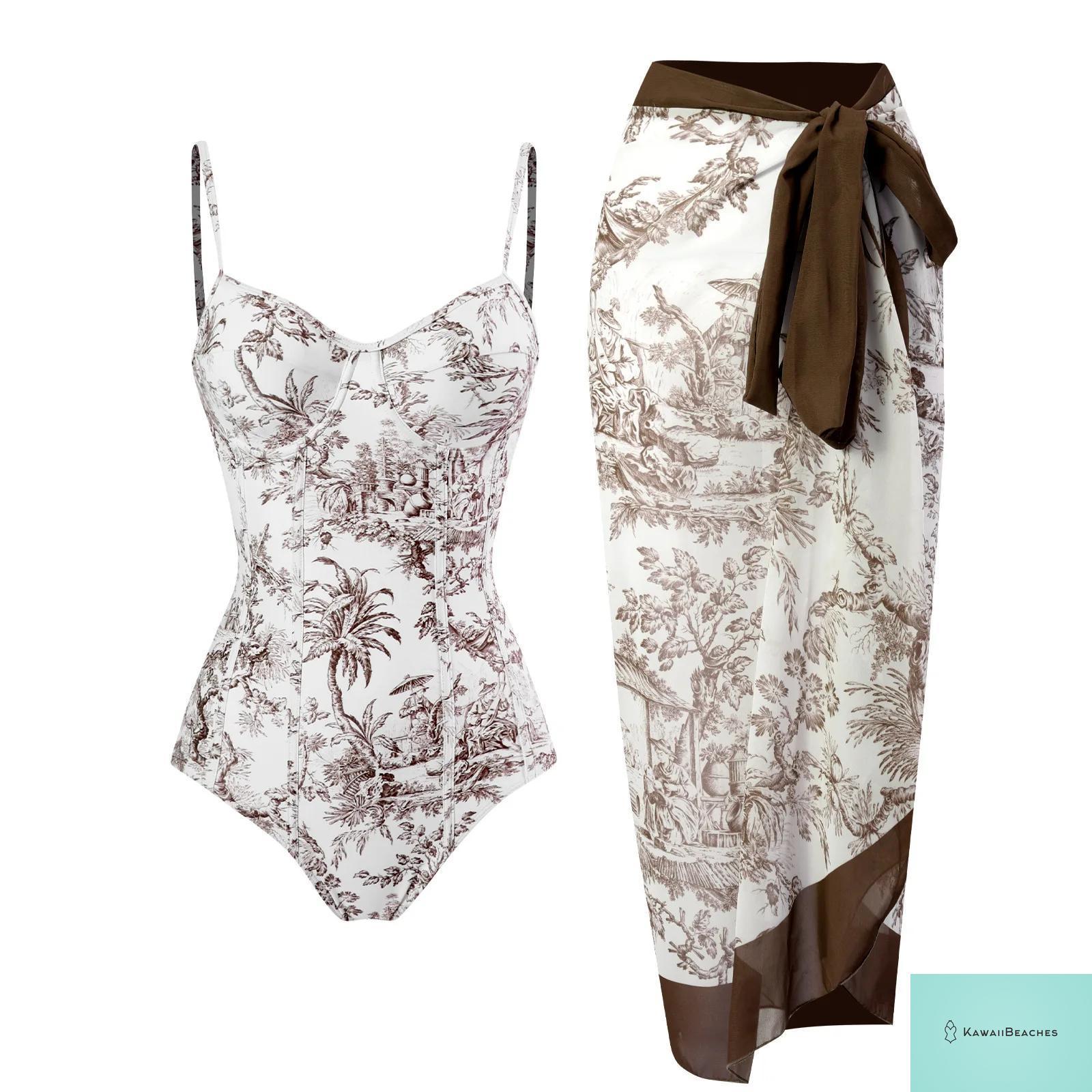 Floral Ruffle Push Up Bikini Set