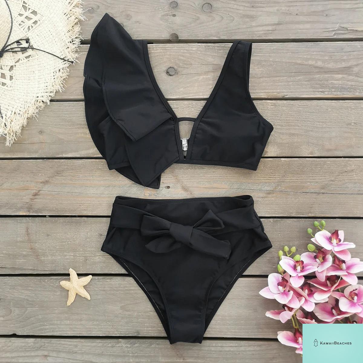 Floral Printed High Waist Bandage Bikini Set