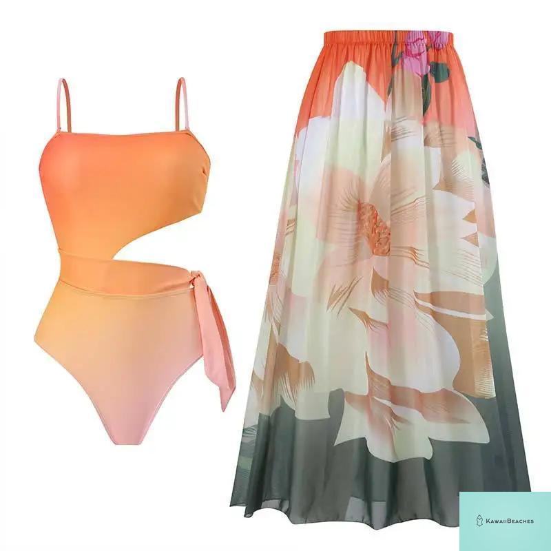 Floral Ruffle Push Up Bikini Set