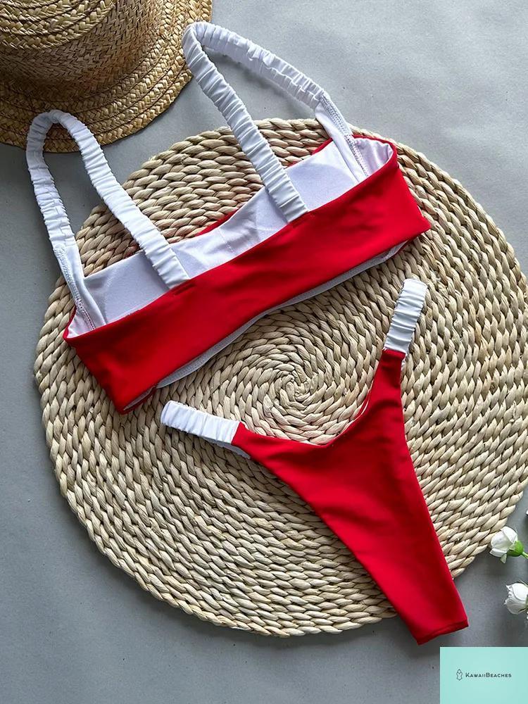 KawaiiBeaches Womens Patchwork Bikini Set