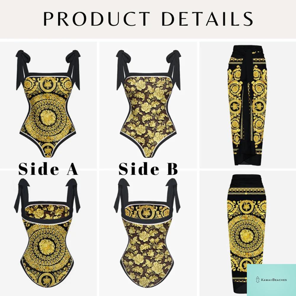 KawaiiBeaches Double-Sided Push Up Bikini Set