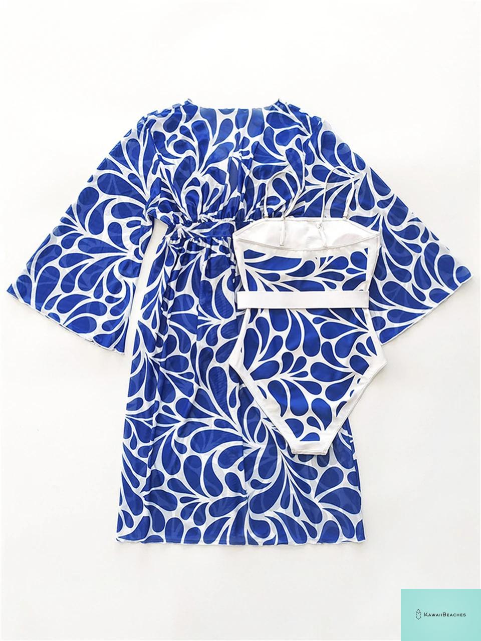 Sexy Monokini Swimsuit with Kimono Cover