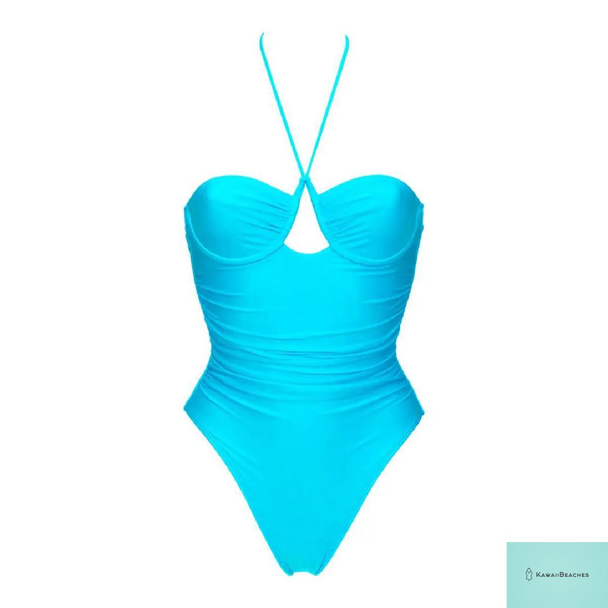 Retro Chic Solid One Piece Swimsuit