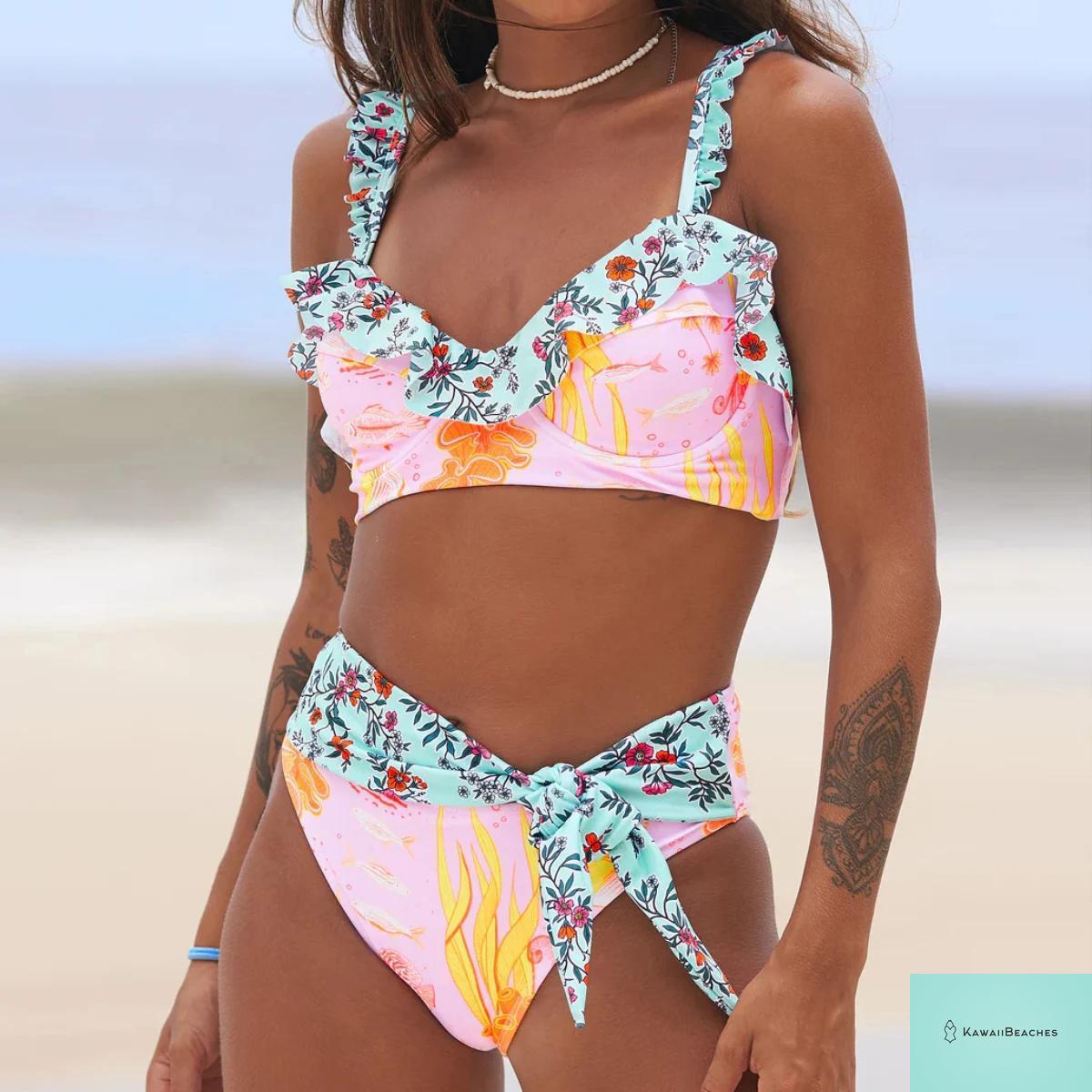 Sexy Ruffle Bikini Swimsuit Set