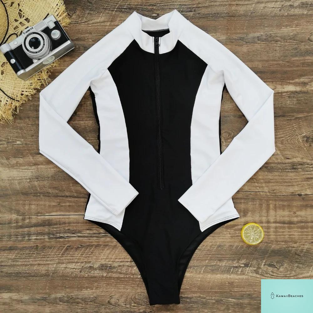 Womens Long Sleeve Surfing Swimsuit Monokini