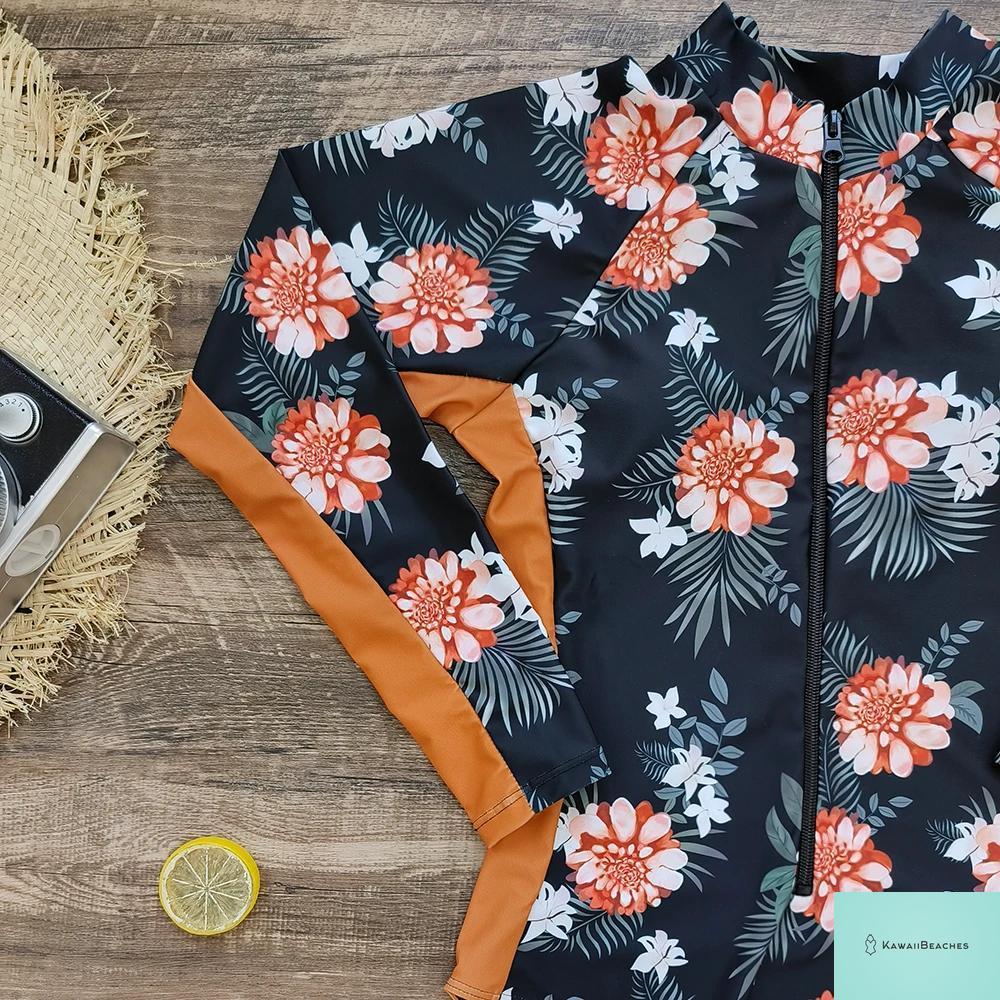 KawaiiBeaches Skeleton Long Sleeve Swimsuit