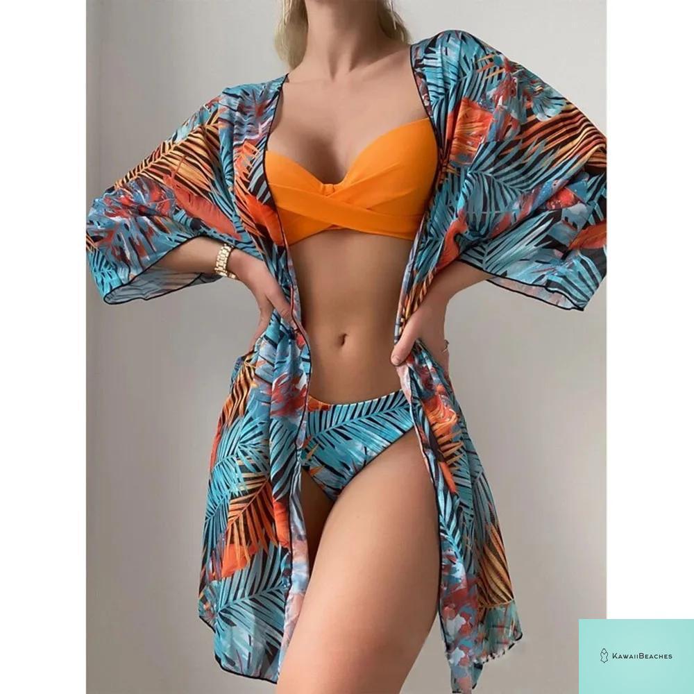 Womens 3 Piece Long Sleeve Swimsuit