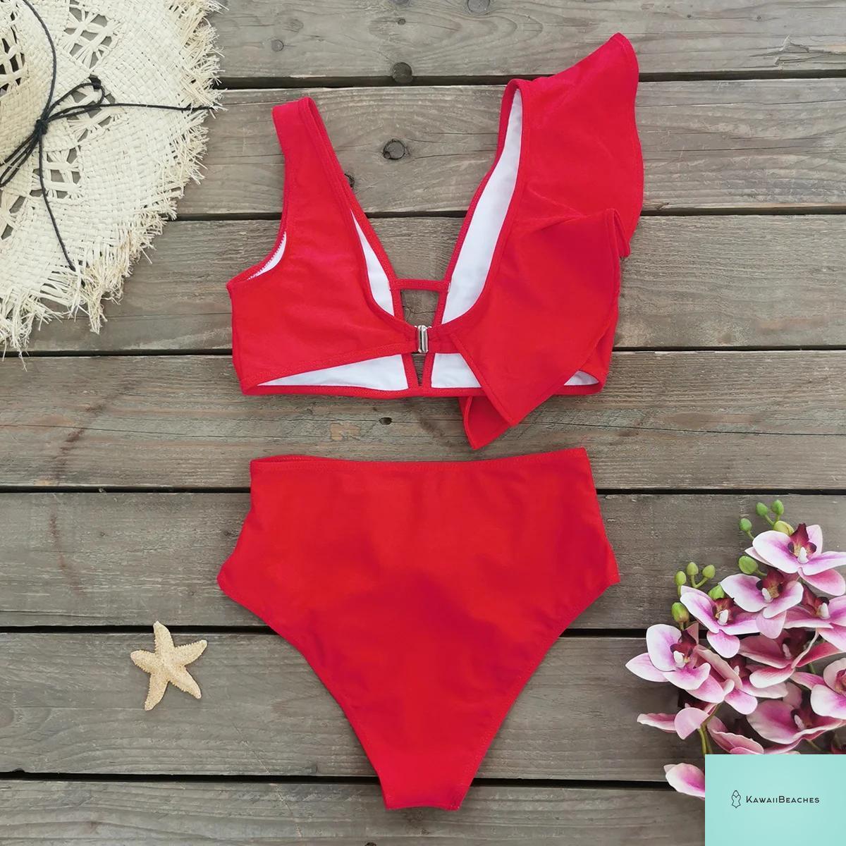 Floral Printed High Waist Bandage Bikini Set