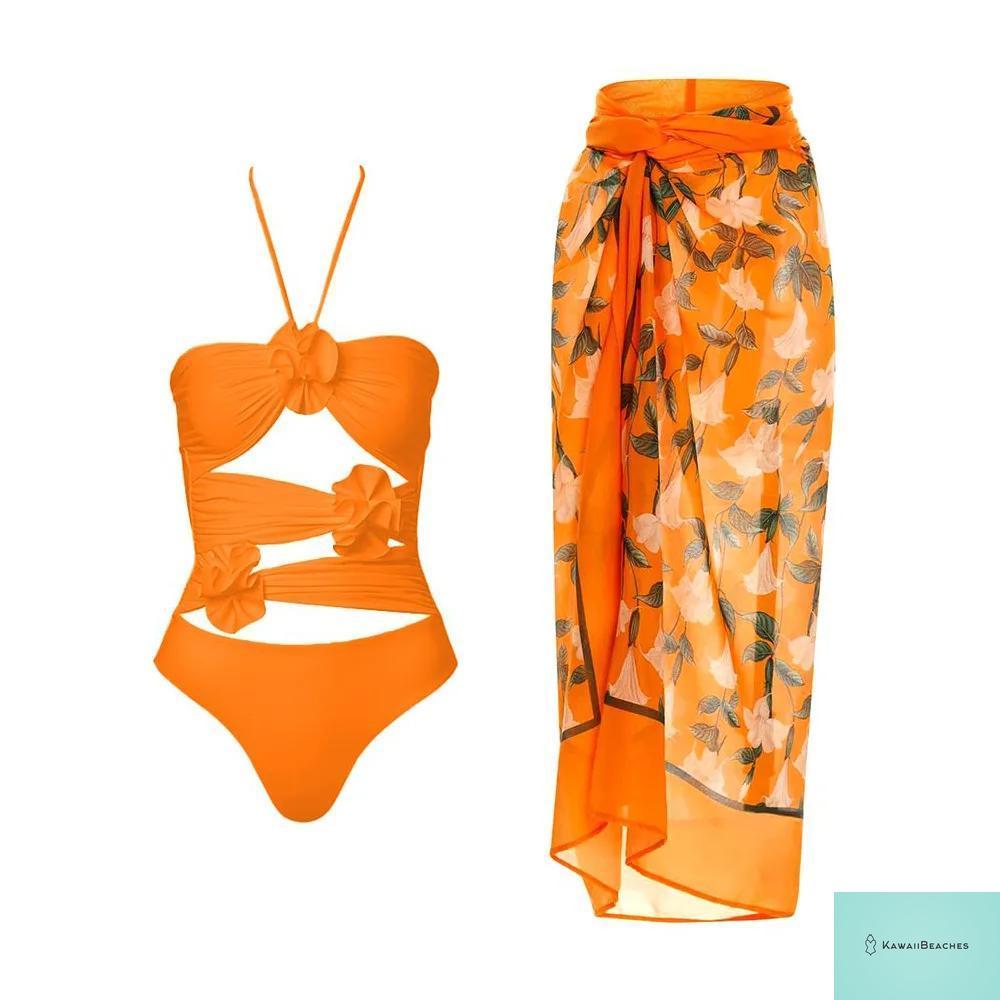 Floral Ruffle Push-Up One-Piece Swimsuit