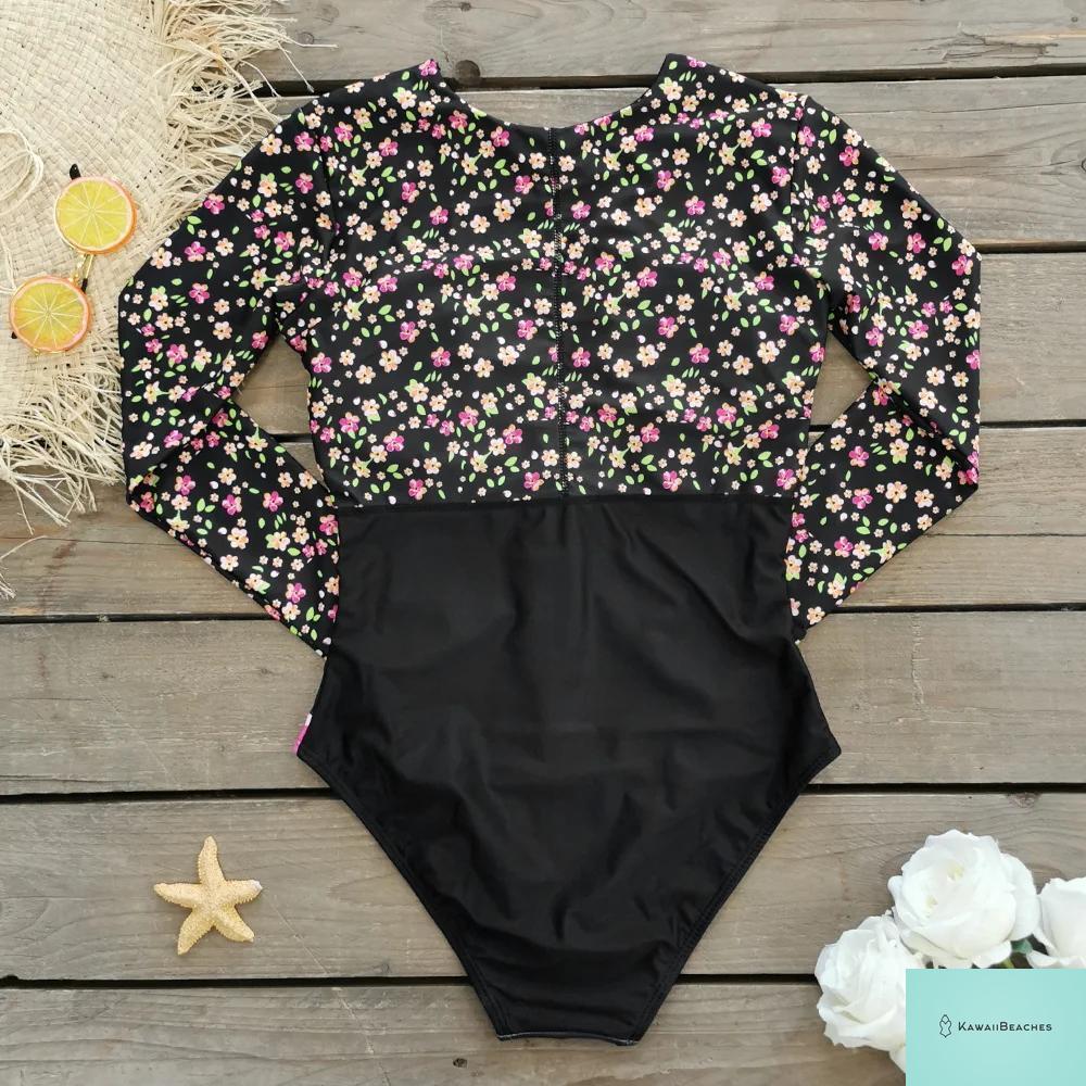 KawaiiBeaches Skeleton Long Sleeve Swimsuit
