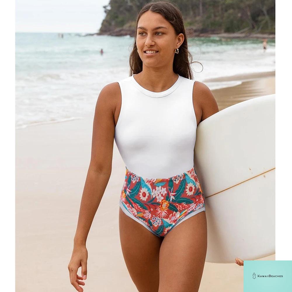 Striped Tropical Monokini Swimsuit for Women