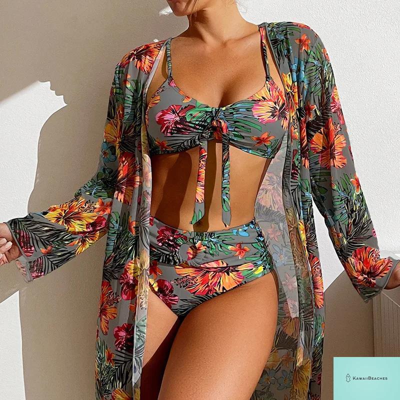 Womens 3 Piece Long Sleeve Swimsuit