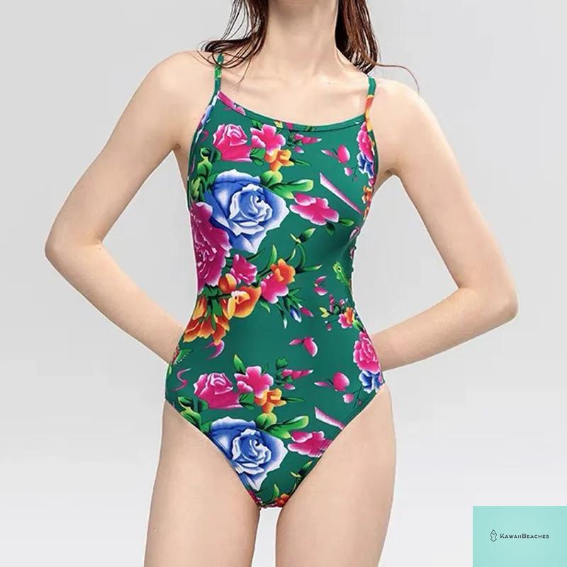 Womens Ruffle Deep V Swimsuit