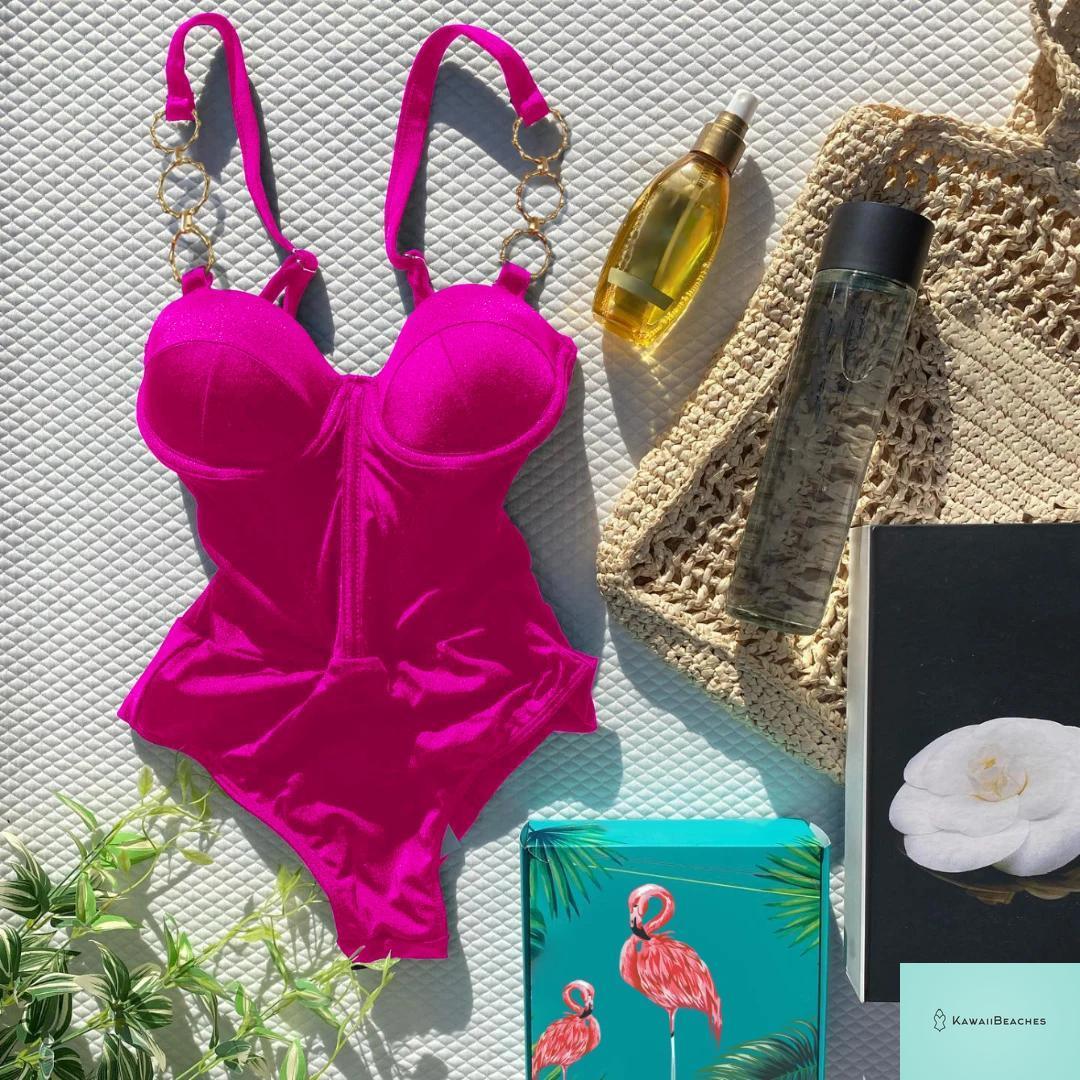 Kawaii Retro Push Up One Piece Swimsuit