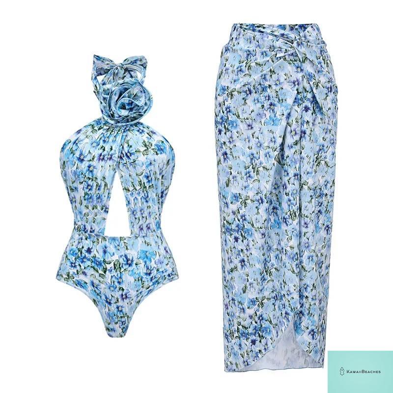 Floral Ruffle Push-Up One-Piece Swimsuit