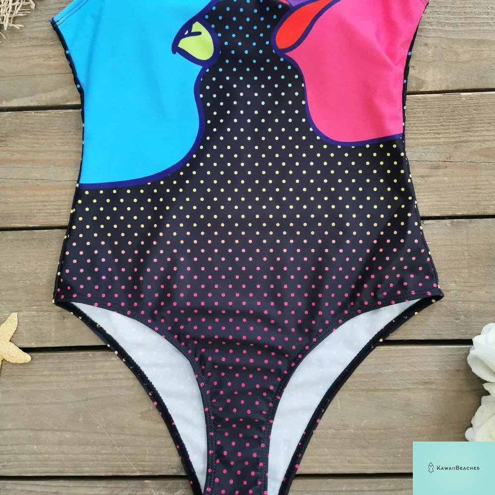 Womens Floral Lace Up Swimsuit
