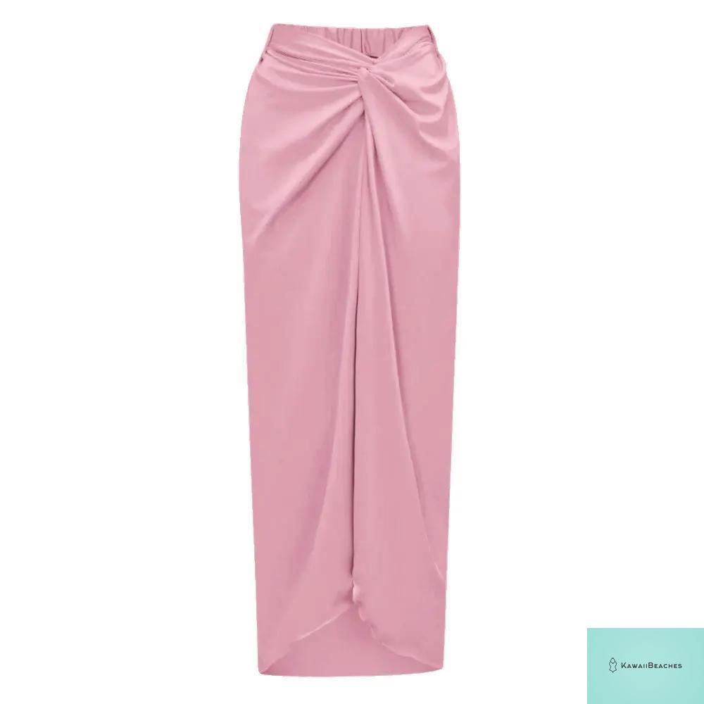 Kawaii Solid Print Swimwear Skirt Set