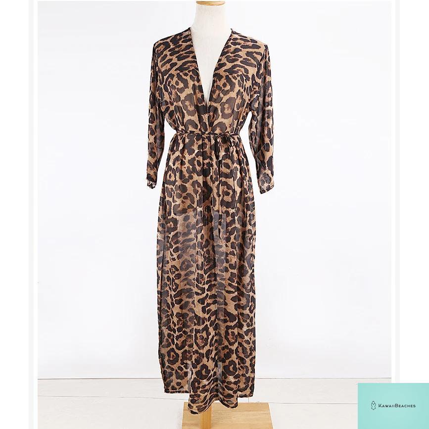 Leopard Print Beach Cover-Up Tunic