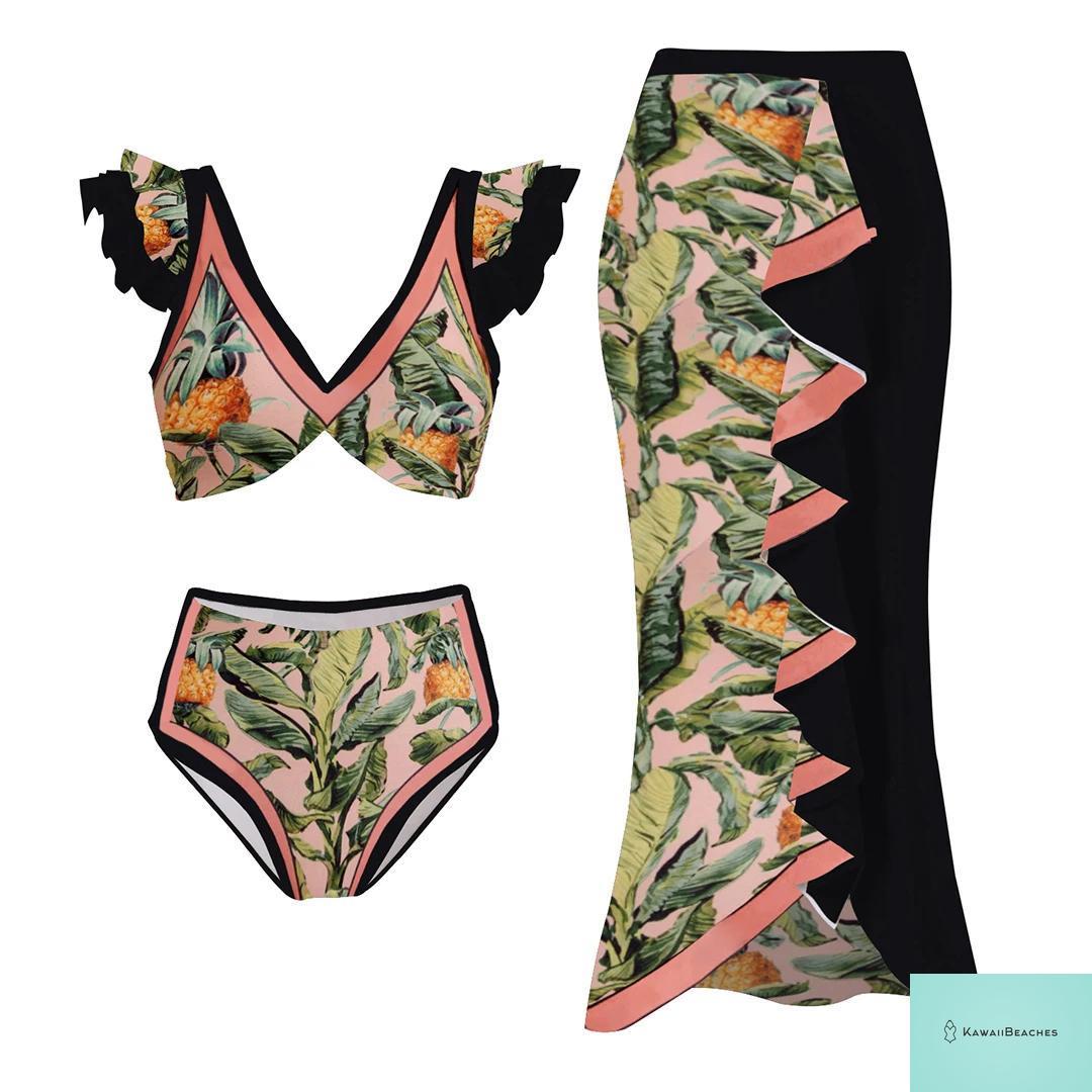 Floral Push Up Bikini Swimwear Set