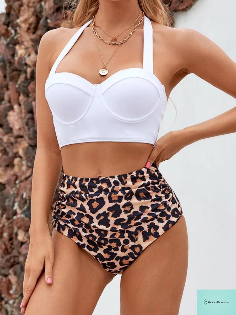 Kawaii Butterfly Print High Waist Bikini