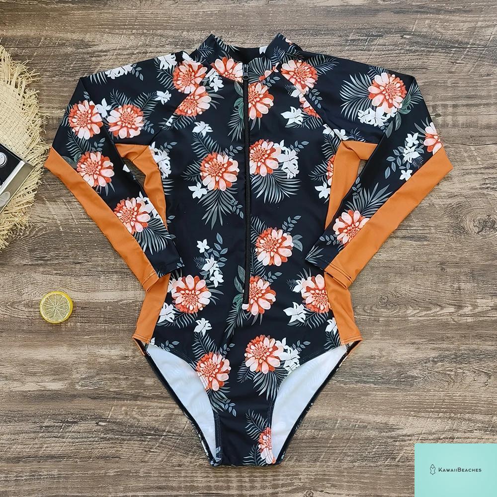 KawaiiBeaches Skeleton Long Sleeve Swimsuit