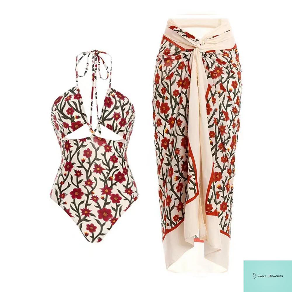 Floral Ruffle Push Up Bikini Set