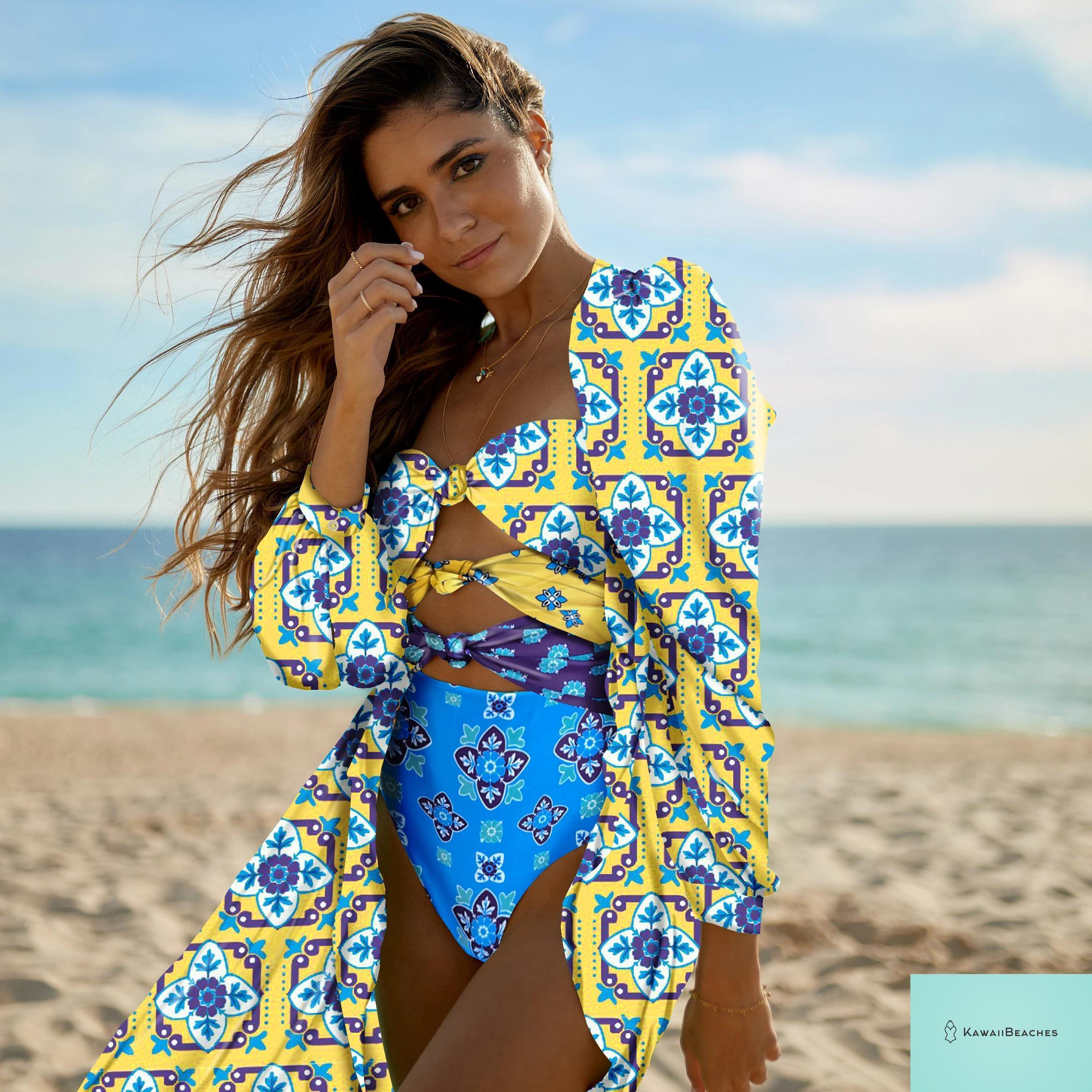 Kawaii Vintage Floral One Piece Swimsuit