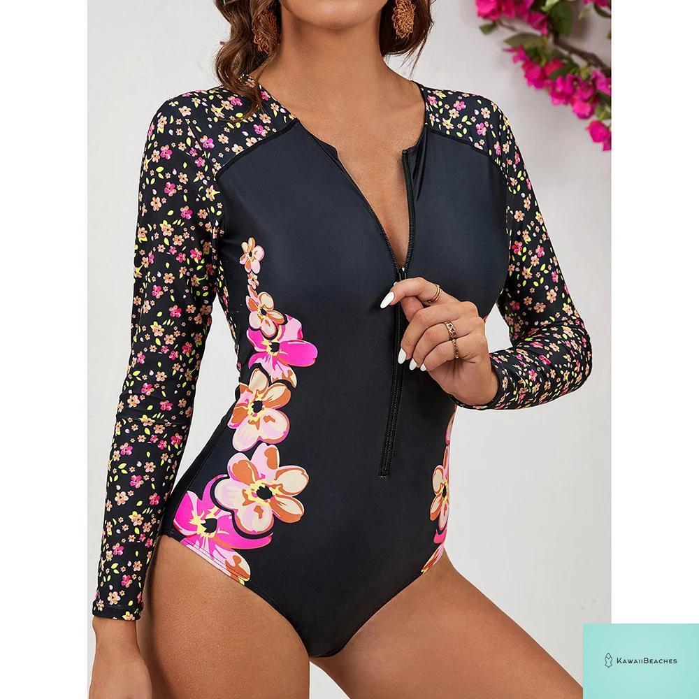 KawaiiBeaches Skeleton Long Sleeve Swimsuit