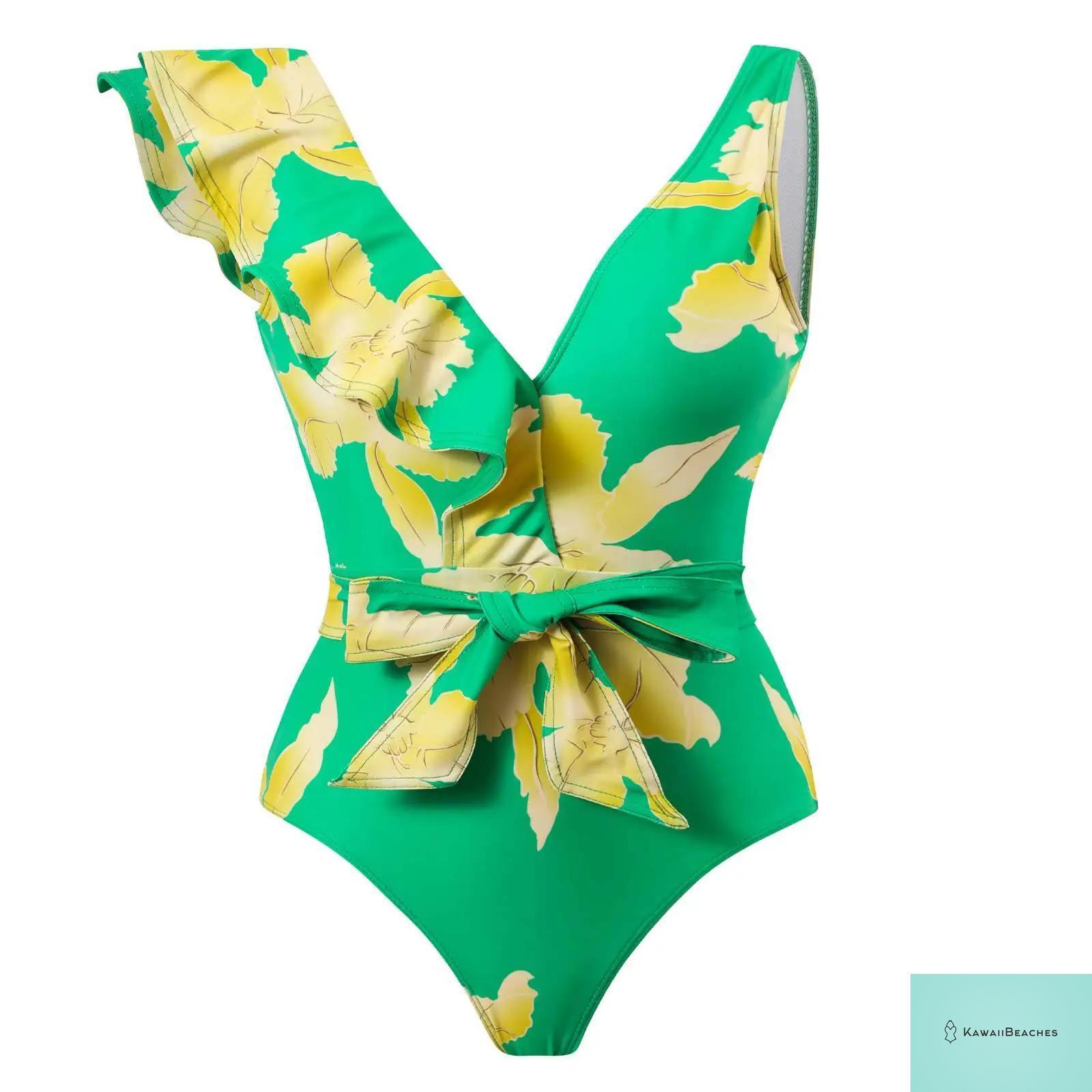 Floral Ruffle Push Up Bikini Set